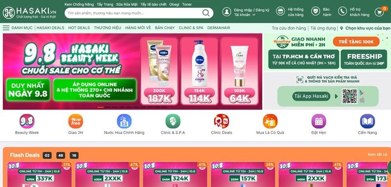 Hasaki đã định vị mình là một trong những hệ thống bán lẻ mỹ phẩm hàng đầu, nhờ mô hình O2O tiện lợi