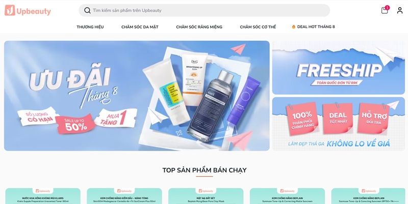 Là cửa hàng mỹ phẩm trực tuyến thế hệ mới, UpBeauty cung cấp trải nghiệm mua sắm được cá nhân hóa dựa trên sự thấu hiểu làn da