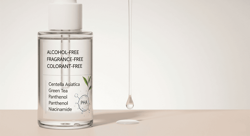 Bạn cần kiểm tra bảng thành phần để loại bỏ sản phẩm toner chứa cồn khô và chất tạo màu