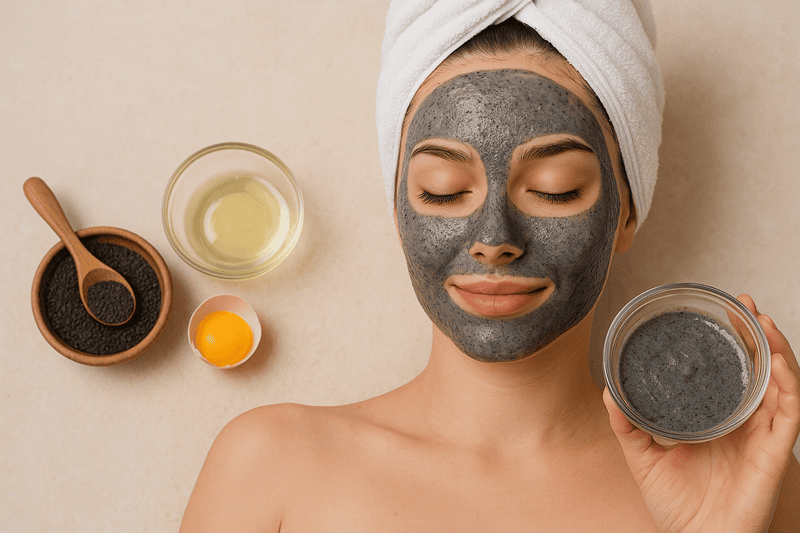 Thêm bột mè đen vào và dùng đũa hoặc phới đánh nhẹ cho đến khi hỗn hợp hòa quyện hoàn toàn, tạo thành một dung dịch sệt và có độ kết dính