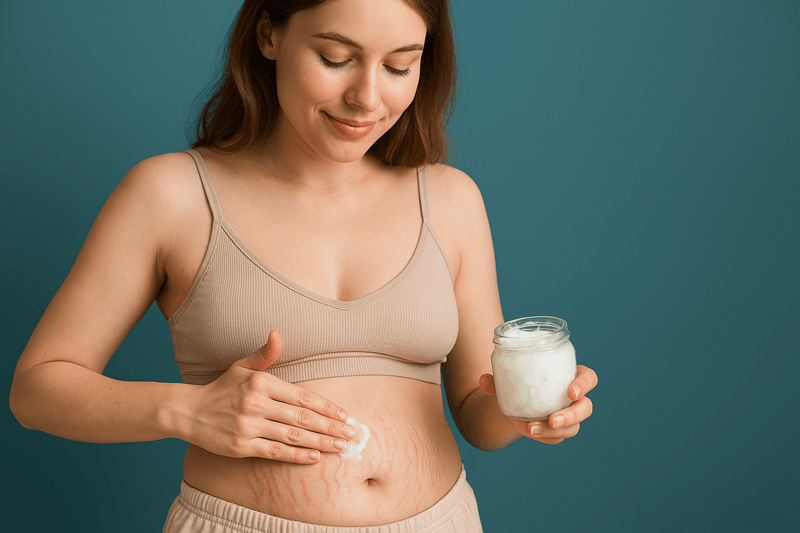 Massage nhẹ nhàng dầu lên vùng da bị rạn theo chuyển động tròn