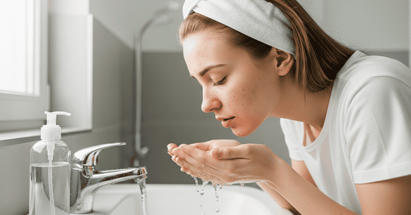 Dùng nước mát (không dùng nước nóng vì có thể làm tăng kích ứng) và một loại sữa rửa mặt dịu nhẹ, không mùi, không xà phòng để nhẹ nhàng rửa sạch vùng da bị dị ứng