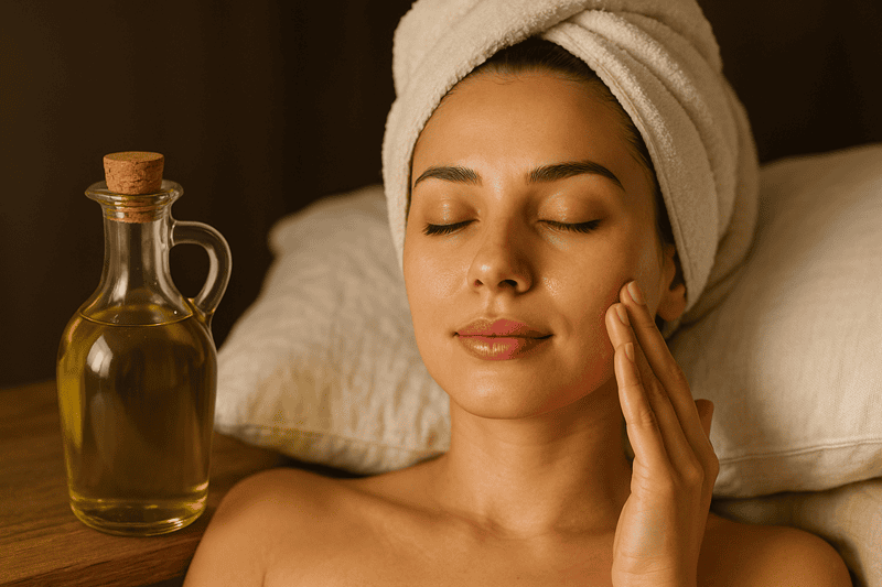 Trong dầu oliu, hai thành phần quan trọng là axit béo Oleic Acid và Squalene được xem như “lá chắn tự nhiên” của làn da