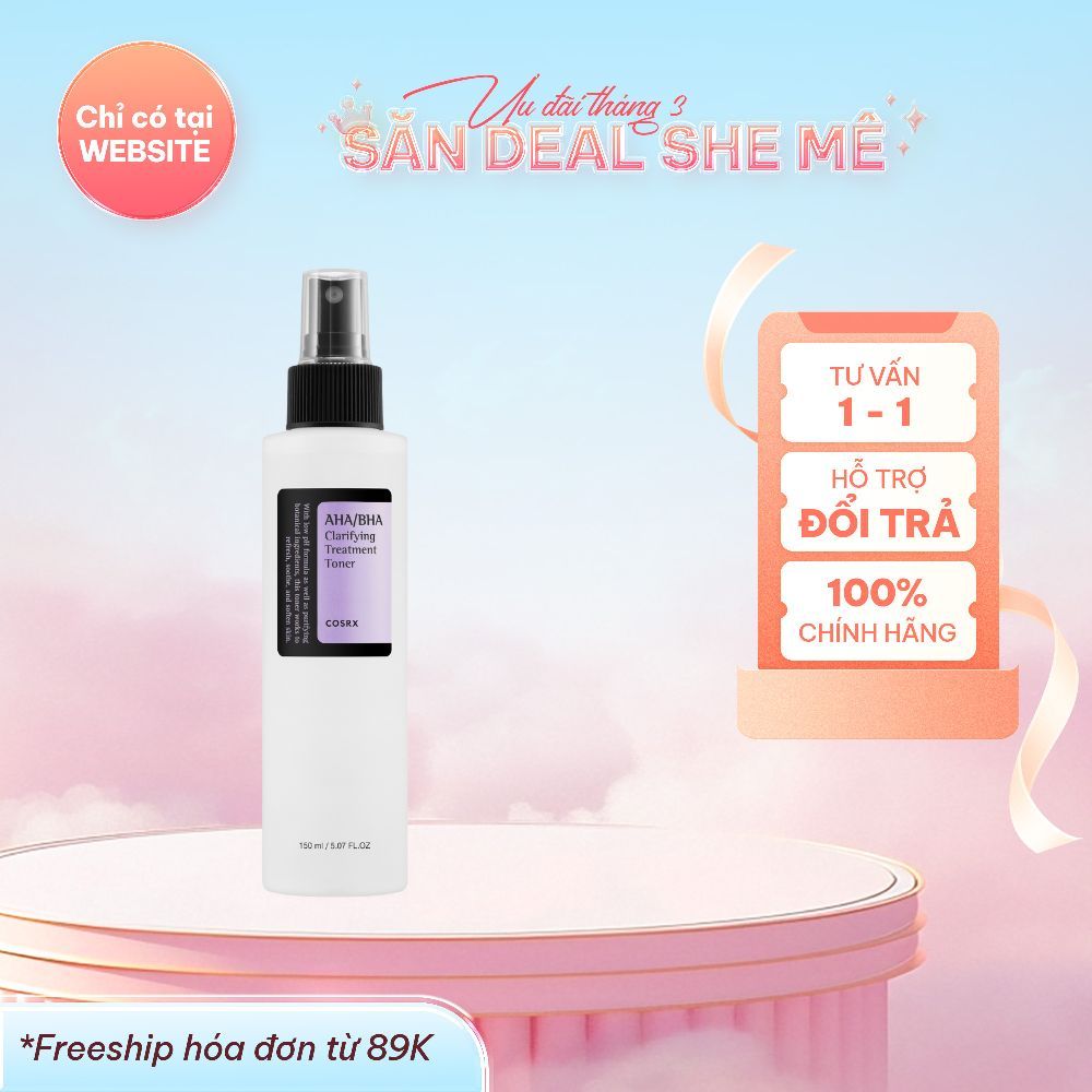 Nước Cân Bằng COSRX AHA/ BHA Clarifying Treatment Toner Làm Sạch Và Cấp Ẩm Cho Da 150ml