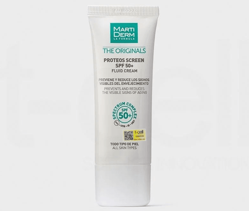 MartiDerm The Originals Proteos Screen SPF50+ Fluid Cream nổi bật với khả năng bảo vệ da 360 độ và phục hồi chuyên sâu