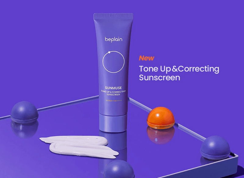 Beplain Sunmuse Tone Up & Correcting Sunscreen cung cấp khả năng giải quyết bài toán da không đều màu và ửng đỏ