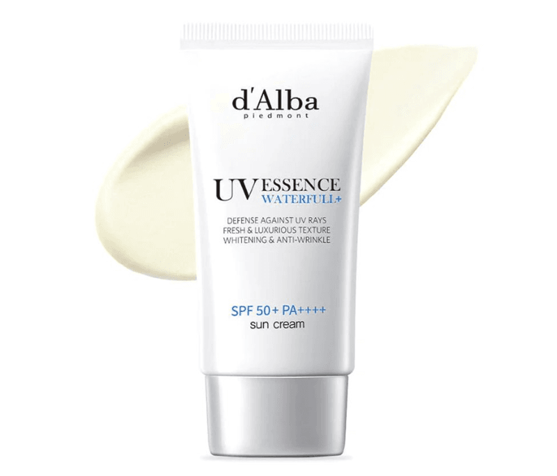 d'Alba Waterfull Essence Sun Cream SPF 50+ PA++++ kết hợp giữa khả năng bảo vệ và dưỡng chất chống lão hóa quý giá