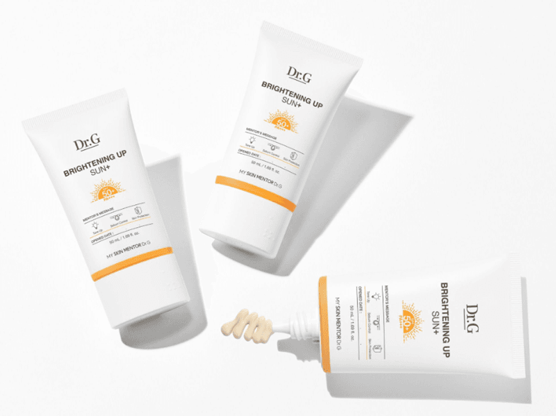  Dr.G Brightening Up Sun+ giải quyết nhu cầu về một lớp nền khô thoáng và có tông màu tiệp vào da