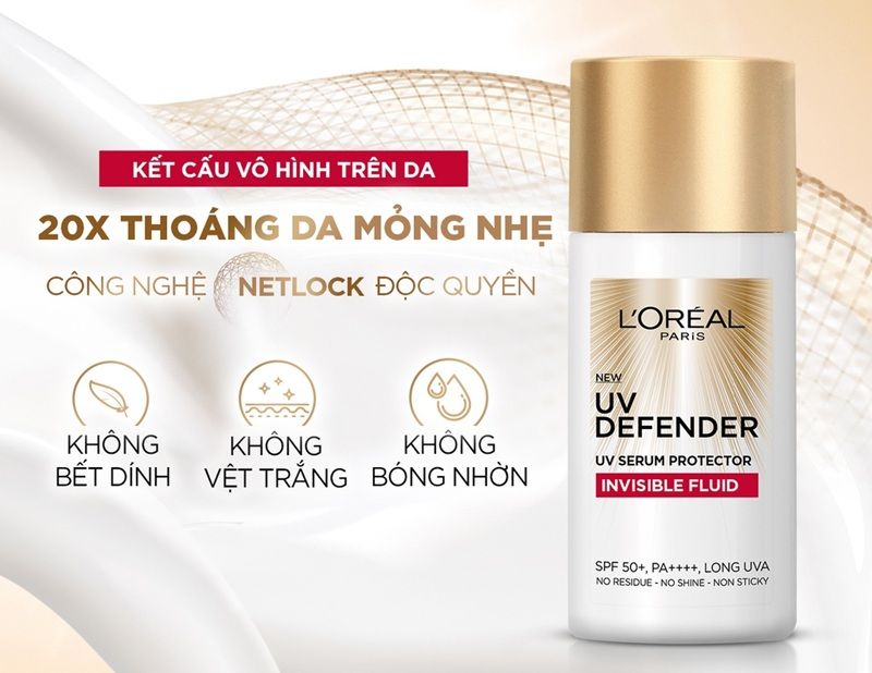 Defender UV Serum Invisible Fluid là sản phẩm chống nắng dạng serum lai sữa, có kết cấu mỏng nhẹ, nhanh thấm và không nhờn dính