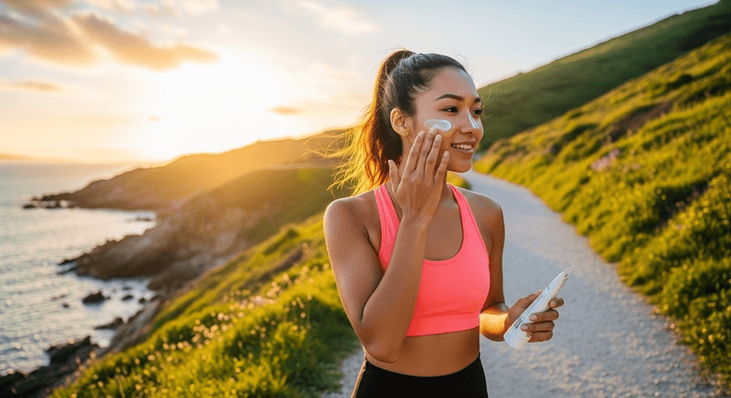 Nhờ ứng dụng công nghệ water/sweat resistant, kem chống nắng thể thao có thể bám chặt trên da