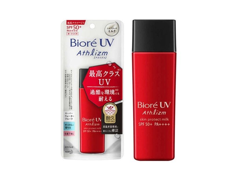 Biore UV Athlizm Skin Protect Milk SPF 50+ PA++++ được phát triển đặc biệt để hoạt động hiệu quả trong môi trường nóng ẩm