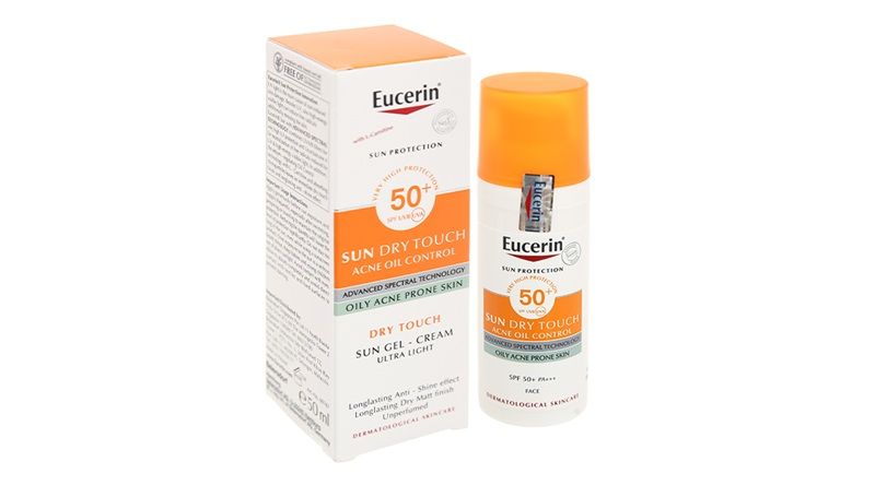 Eucerin Sun Dry Touch Oil Control SPF 50+ thường xuất hiện trong danh sách khuyên dùng từ bác sĩ da liễu