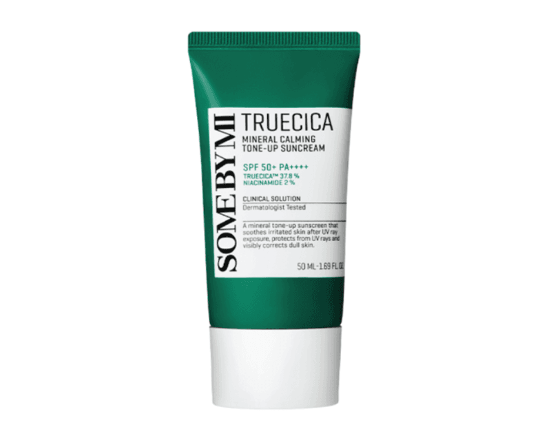 Some By Mi Truecica Mineral Calming Tone-up Suncream là một lựa chọn vật lý thuần túy với công thức đặc trưng
