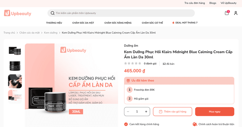 Bạn có thể tìm mua Klairs Midnight Blue Calming Cream tại các website mỹ phẩm uy tín