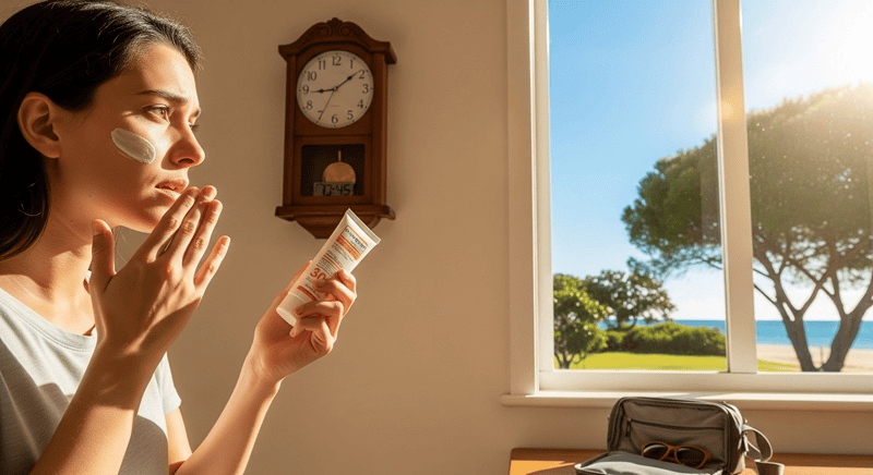 Bạn nên thoa kem chống nắng trước khi ra ngoài khoảng 15 - 20 phút để sản phẩm có thời gian phát huy tác dụng