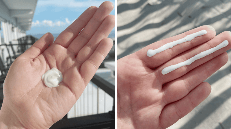 Quy tắc phổ biến nhất là 2 ngón tay (tương đương khoảng 1 đồng xu hoặc 1,25 ml) cho toàn bộ vùng mặt và cổ