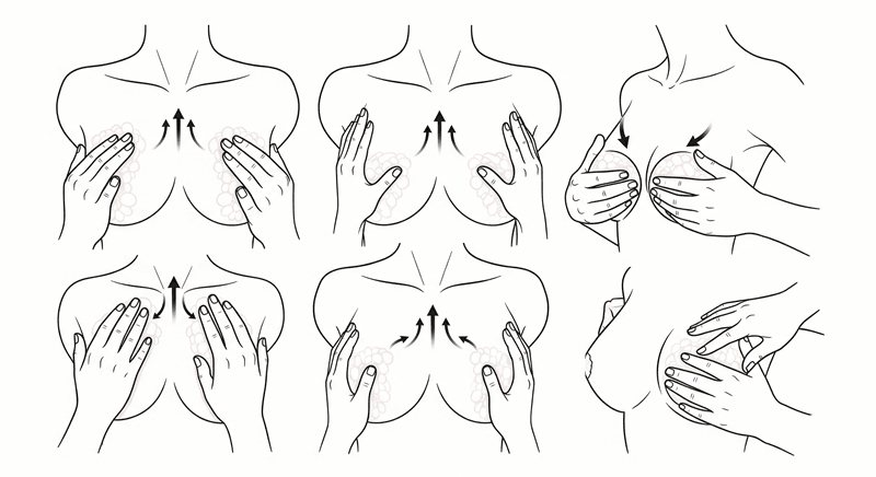 Bằng cách đẩy mô ngực theo hướng đi lên, động tác này sẽ gom gọn mô mỡ từ hai bên và phía dưới
