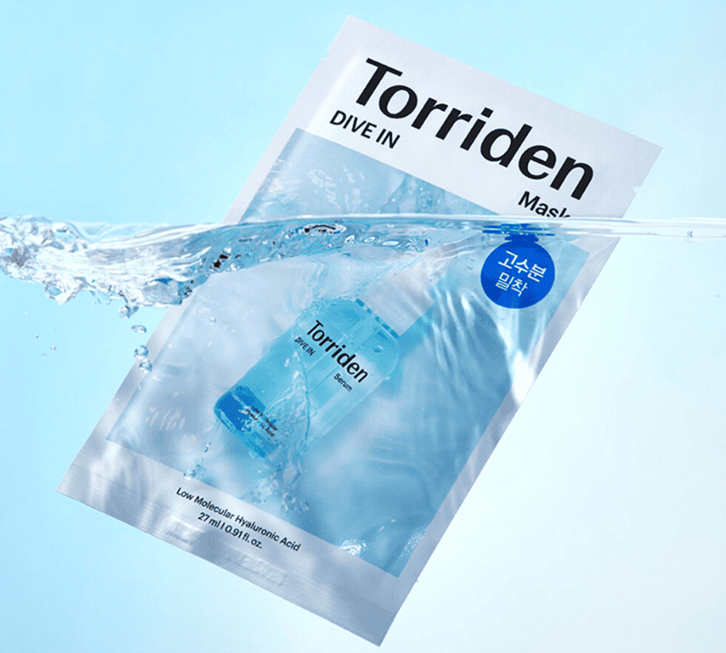 Torriden DIVE-IN Low Molecular Hyaluronic Acid Mask đưa dưỡng chất thấm sâu hơn vào biểu bì, giải quyết tình trạng thiếu nước từ gốc rễ