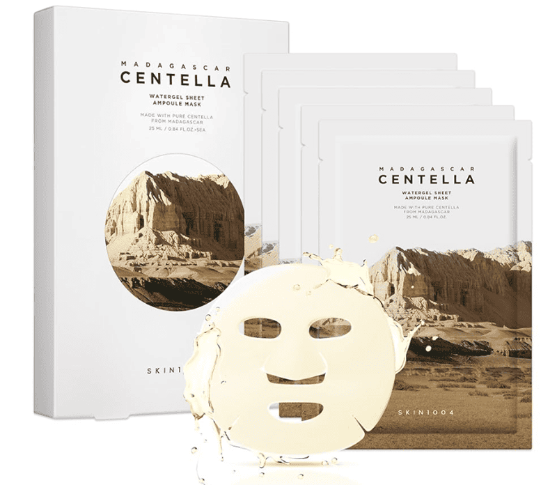 SKIN1004 Madagascar Centella Watergel Sheet Ampoule Mask được sản xuất dành riêng cho những làn da nhạy cảm hoặc đang gặp vấn đề về mụn