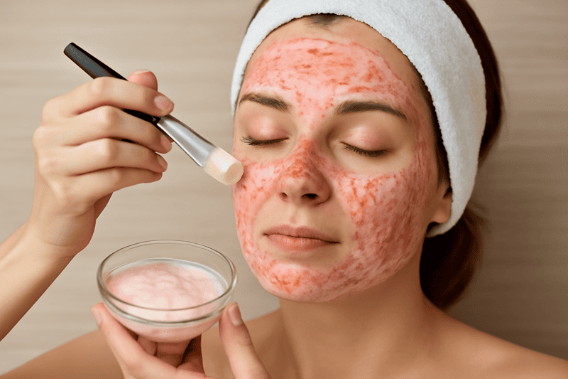 Sử dụng cọ chuyên dụng hoặc ngón tay đã được vệ sinh sạch sẽ, nhẹ nhàng thoa một lớp mặt nạ đều khắp mặt