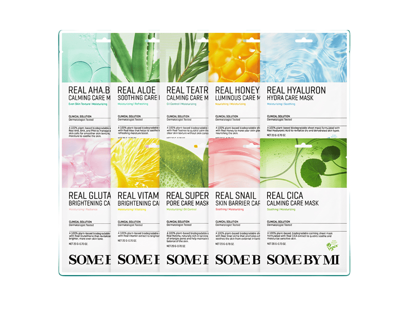 Real Care Mask có nhiều phiên bản: Tea Tree, Yuja, Collagen, mỗi loại đáp ứng nhu cầu khác nhau