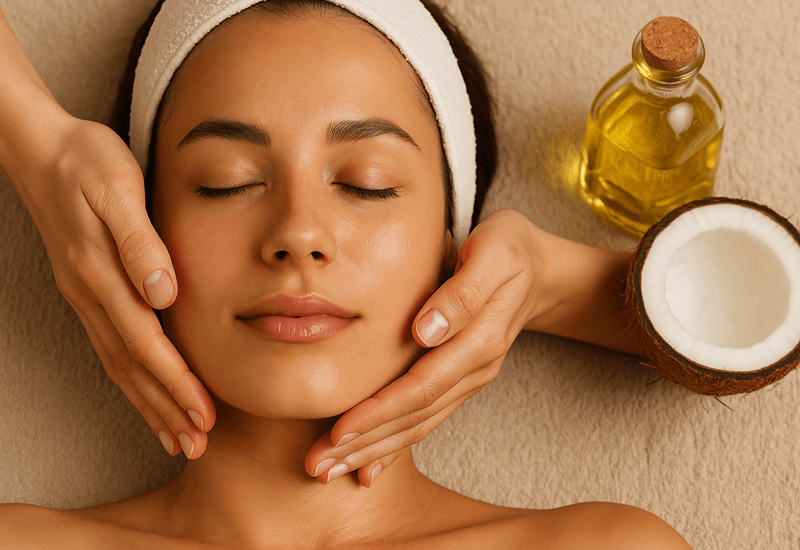 Bạn hãy lấy một lượng dầu vừa đủ để tiến hành mát xa