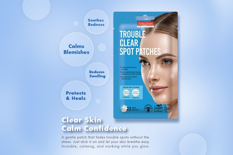 Khác với nhiều dòng miếng dán mụn thiên về che phủ đơn thuần, Purederm Trouble Clear Spot Patches được nghiên cứu theo hướng kết hợp cả thành phần điều trị lẫn cơ chế bảo vệ da