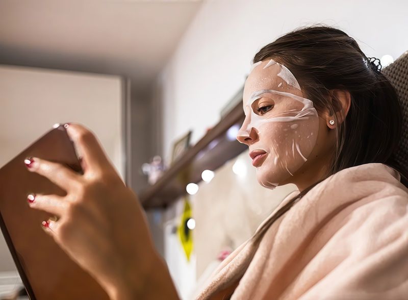 Bạn nên đắp mặt nạ giấy vào BUỔI TỐI mùa đông, sau bước làm sạch và trước khi thoa kem dưỡng ẩm