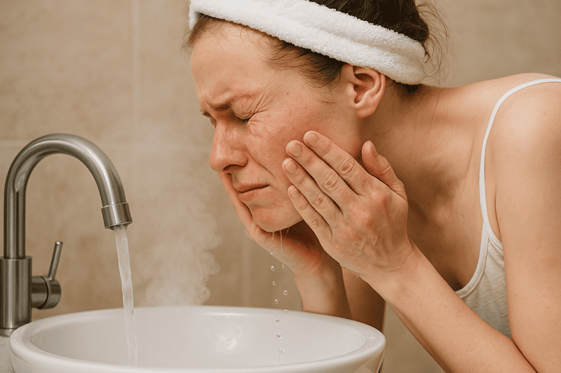 Nước nóng có xu hướng hòa tan và loại bỏ lớp dầu tự nhiên (lipid biểu bì) trên bề mặt da một cách quá mức