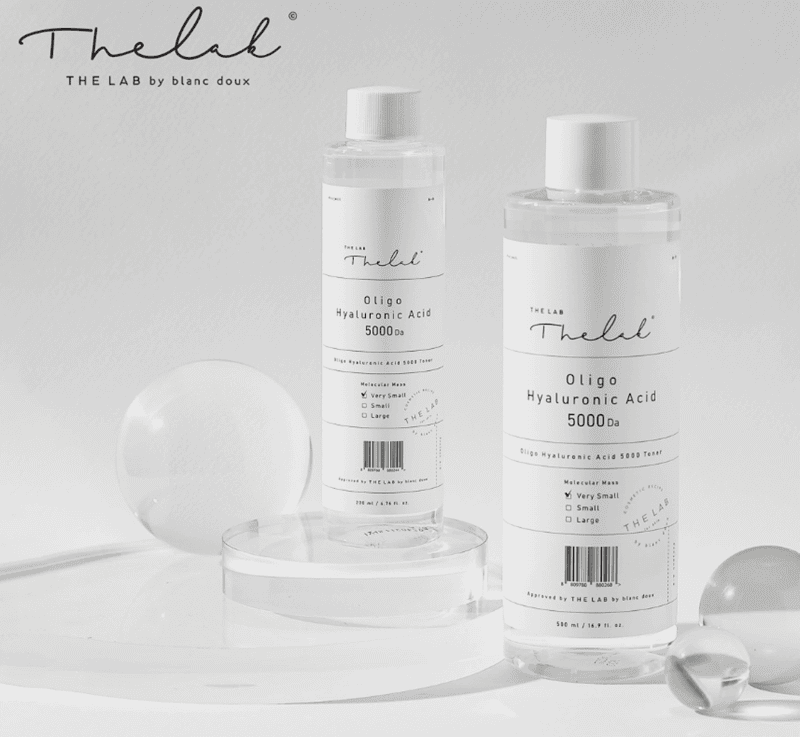 Xây dựng thương hiệu dựa trên nền tảng khoa học, The Lab by Blanc Doux tập trung vào việc nghiên cứu và ứng dụng Hyaluronic Acid (HA) có trọng lượng phân tử thấp