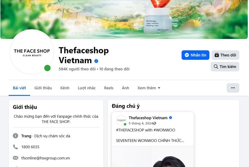 Thefaceshop Vietnam là địa chỉ dành cho những người "nghiện" mỹ phẩm Hàn