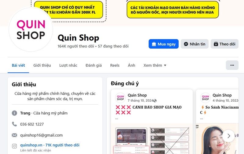 Quin Shop là một địa chỉ quen thuộc tại Hà Nội, chuyên về các sản phẩm skincare Âu-Mỹ phổ biến