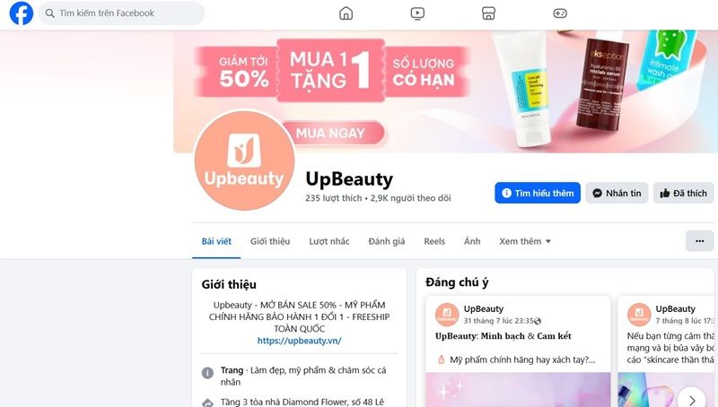 UpBeauty là fanpage chuyên phân phối các sản phẩm nội địa Hàn và US-UK, đặc biệt tập trung vào dược mỹ phẩm và skincare "sạch"