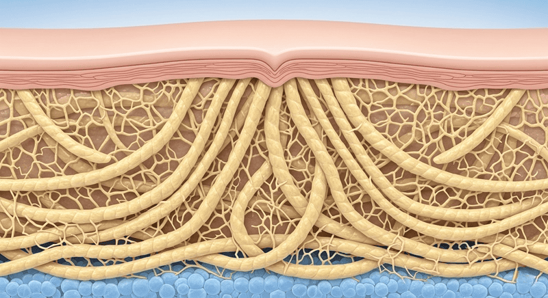 Collagen trong nước hoa hồng hoạt động nhờ cơ chế hỗ trợ làm đầy các rãnh nhăn li ti trên bề mặt da