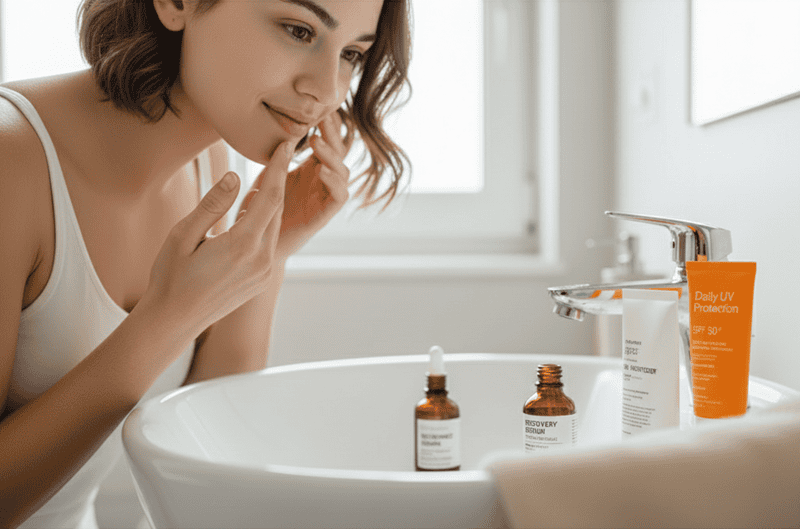 Rửa lại thật sạch bằng nước mát, sau đó thấm khô bằng khăn bông mềm sạch để tránh gây ma sát