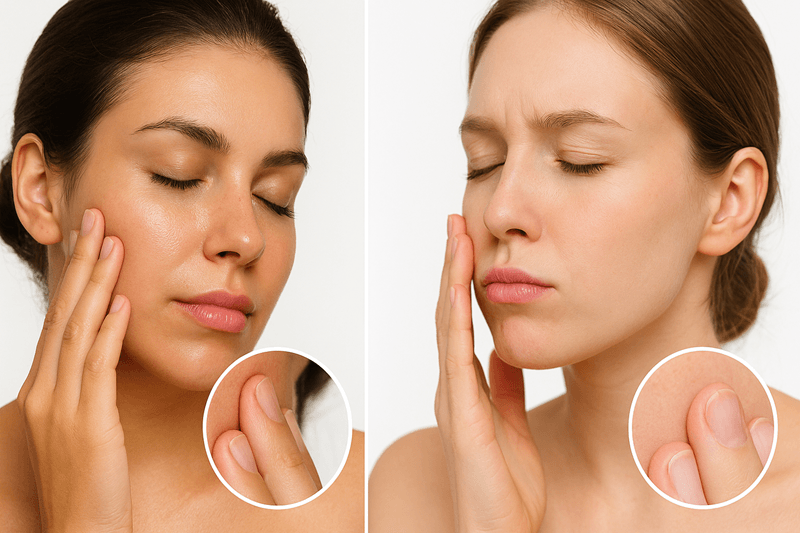 Một cách phân biệt đơn giản khác là dựa vào cảm nhận trực tiếp khi chạm vào bề mặt và kết cấu da