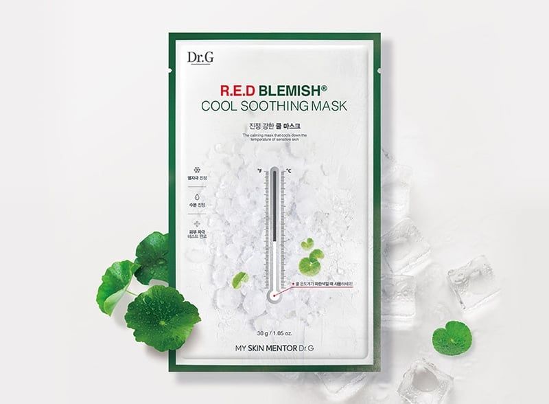 Đến từ thương hiệu dược mỹ phẩm Dr.G Hàn Quốc, R.E.D Blemish Cool Soothing Mask là một sản phẩm được đánh giá cao bởi khả năng làm mát, giảm viêm và cấp ẩm cho da nhanh chóng