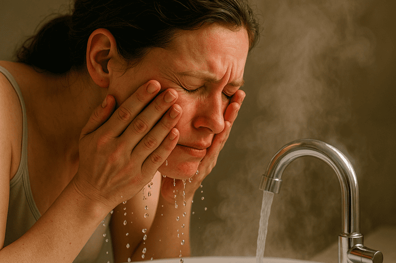 Rửa mặt bằng nước nóng hoàn toàn không tốt cho da