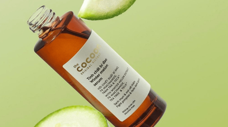 Cocoon Winter Melon Serum là một sản phẩm thuần chay đến từ thương hiệu Việt Nam, nổi bật với bảng thành phần lành tính