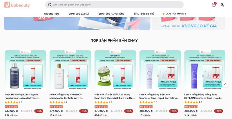 UpBeauty là kênh mua sắm online chuyên về mỹ phẩm Hàn Quốc, tập trung vào việc cập nhật nhanh chóng các sản phẩm mới và thịnh hành