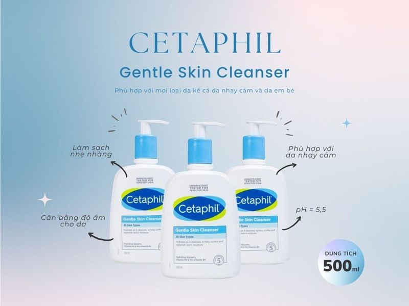 Sản phẩm Cetaphil Gentle Skin Cleanser chính giải pháp làm sạch dịu nhẹ, không xà phòng, không hương liệu