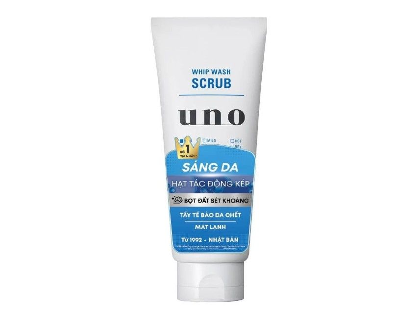 UNO Whip Wash Scrub giúp loại bỏ hoàn toàn bóng nhờn