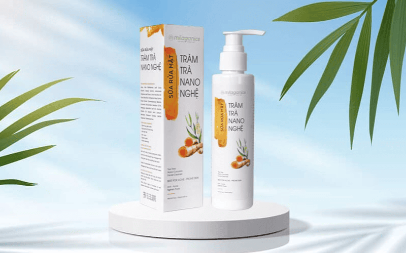 Sữa rửa mặt thiên nhiên Milaganics tràm trà nano nghệ