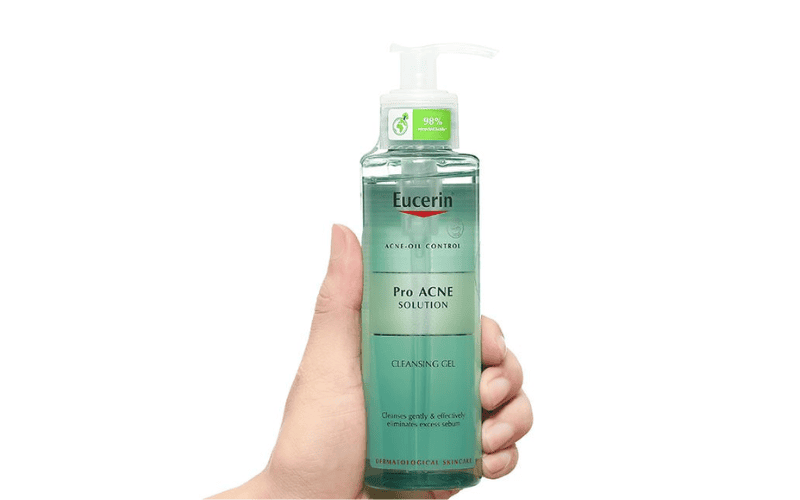 Gel rửa mặt trị mụn cám Eucerin ProAcne Solution Cleansing Gel