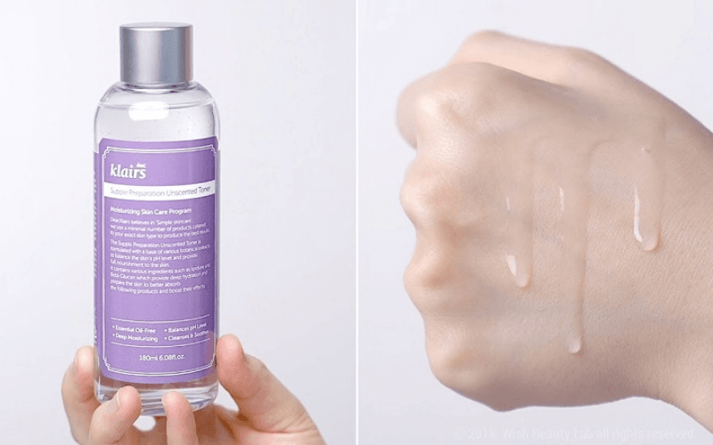 Toner cho da nhạy cảm Klairs Supple Preparation Unscented Toner giúp giảm thiểu tối đa nguy cơ kích ứng, mang lại cảm giác dễ chịu
