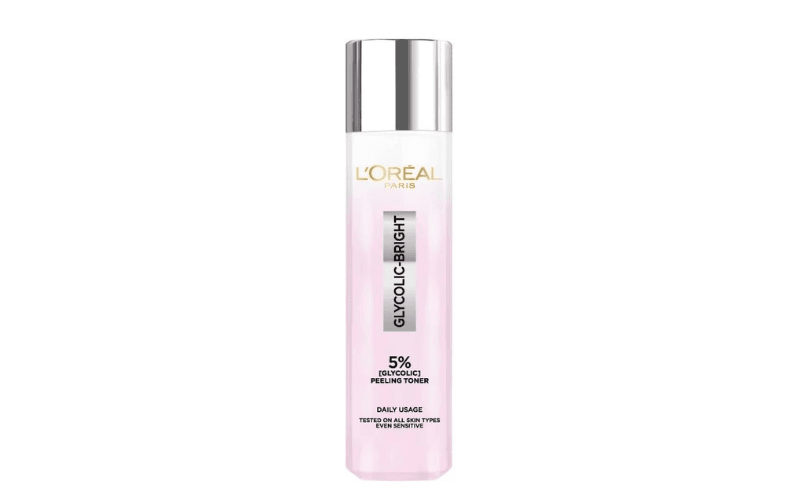 Toner trị tàn nhang L'Oreal Glycolic Bright Peeling Toner giúp làm sáng da, giảm thâm nám và cải thiện sắc tố rõ rệt sau thời gian sử dụng.