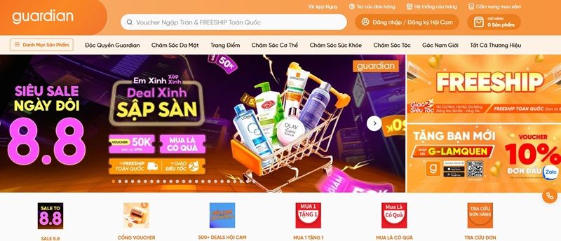 Với vị thế là một trong những chuỗi bán lẻ hàng đầu, Guardian mang đến trải nghiệm mua sắm tiện lợi