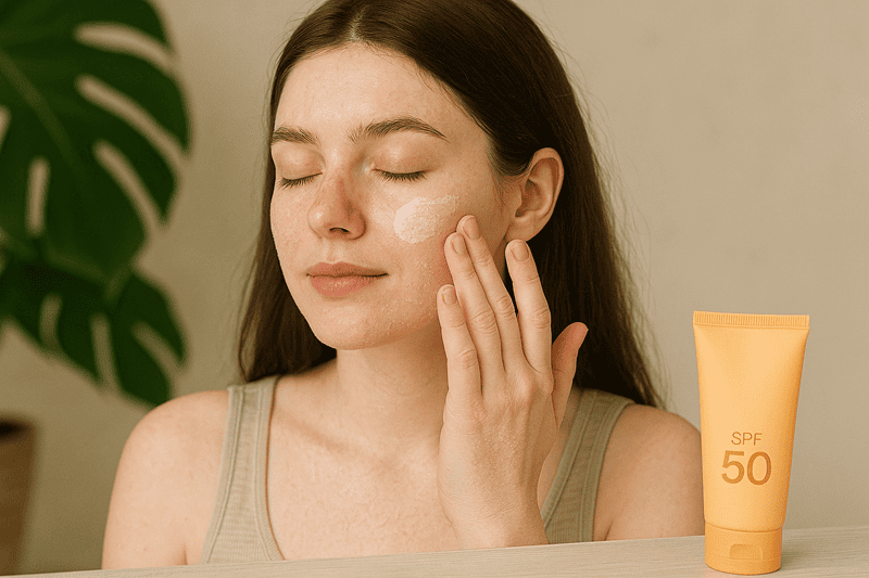 Trên một nền da khô hoặc thiếu ẩm, kem chống nắng (đặc biệt là các loại có kết cấu đặc hoặc kem chống nắng vật lý) thường rất khó để tán đều